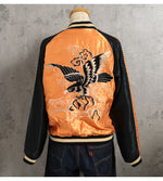 Load image into Gallery viewer, TAILOR TOYO TT15972-159 Early 1950s-Style Acetate Souvenir Jacket “BLACK EAGLE” × “DRAGON HEAD” Embroidered Satin Souvenir Jacket
