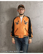 Load image into Gallery viewer, TAILOR TOYO TT15972-159 Early 1950s-Style Acetate Souvenir Jacket “BLACK EAGLE” × “DRAGON HEAD” Embroidered Satin Souvenir Jacket
