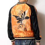 Load image into Gallery viewer, TAILOR TOYO TT15972-159 Early 1950s-Style Acetate Souvenir Jacket “BLACK EAGLE” × “DRAGON HEAD” Embroidered Satin Souvenir Jacket
