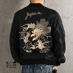Load image into Gallery viewer, TAILOR TOYO TT15972-219 Early 1950s-Style Acetate Souvenir Jacket “WHITE DRAGON” × “TIGER HEAD” Embroidered Satin Souvenir Jacket
