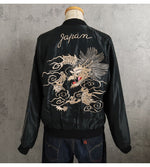 Load image into Gallery viewer, TAILOR TOYO TT15972-219 Early 1950s-Style Acetate Souvenir Jacket “WHITE DRAGON” × “TIGER HEAD” Embroidered Satin Souvenir Jacket
