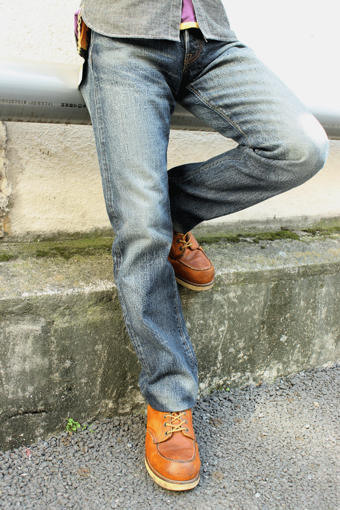 Eight-G Lot,602-RD3-KING Vintage Style 15oz Tight Fit Jeans(Weathered)(40,42inch)