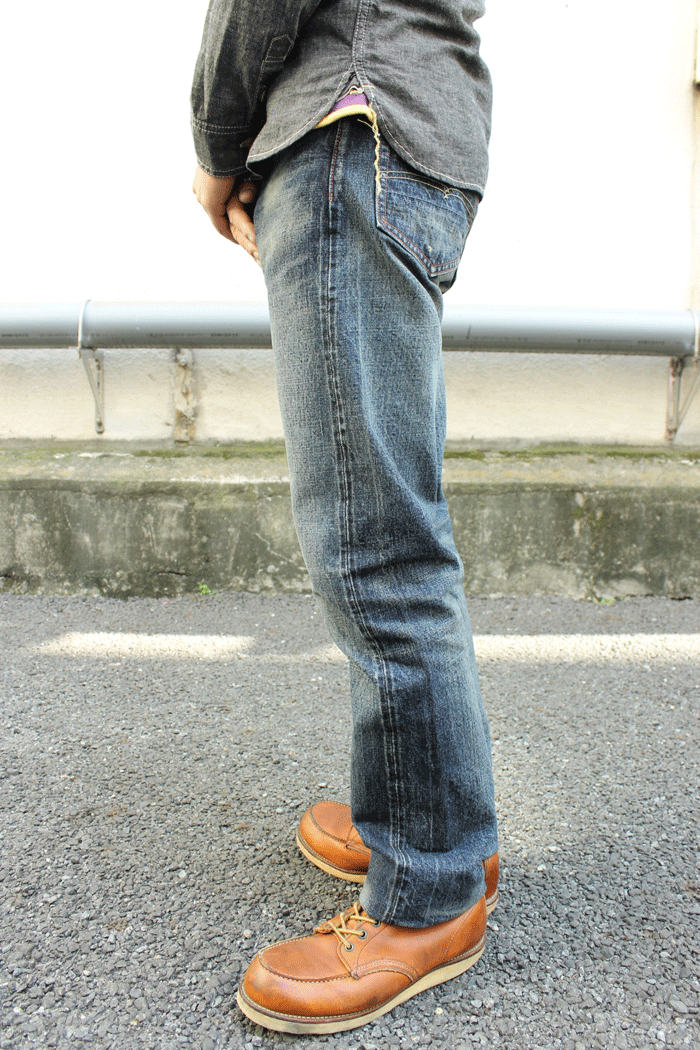 Eight-G Lot,602-RD3-KING Vintage Style 15oz Tight Fit Jeans(Weathered)(40,42inch)