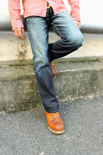画像をギャラリービューアに読み込む, Eight-G Lot,602-RV-KING Vintage Style 15oz Tight Fit Jeans(Weathered)(40,42inch)
