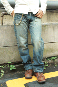 Eight-G Lot,605-RD-KING Vintage Style 15oz Loose Fit Jeans(Weathered)(40,42inch)