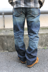 Eight-G Lot,805-RV-KING 19oz "Otoko Denim" Loose Fit StraightJeans(40,42inch/Weathered)