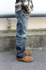 Load image into Gallery viewer, Eight-G Lot,805-RV 19oz &quot;Otoko Denim&quot; Loose Fit StraightJeans(Weathered)
