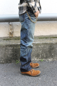 Eight-G Lot,805-RV 19oz "Otoko Denim" Loose Fit StraightJeans(Weathered)