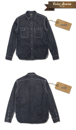 画像をギャラリービューアに読み込む, Eight-G Lot,8LS-01 Long Sleeve Denim Work Shirt
