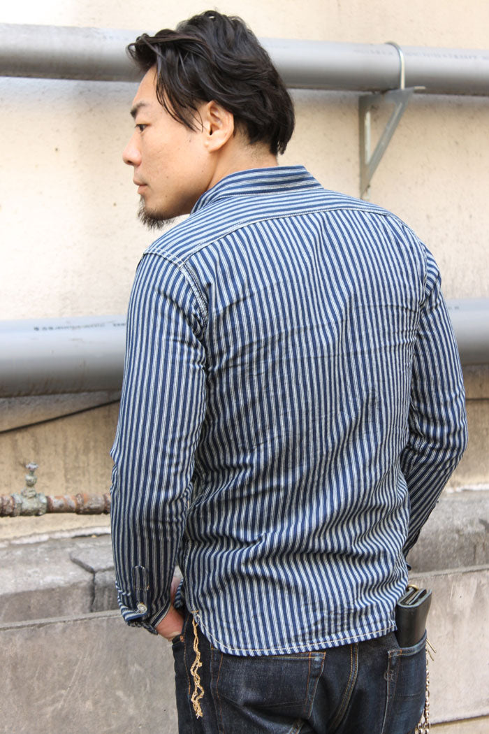 Eight-G Lot,8LS-46 Long Sleeve Stripe Work Shirt