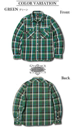 画像をギャラリービューアに読み込む, Eight-G Lot,8LS-49 Long Sleeve Check Flannel Work Shirt
