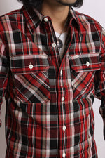 Load image into Gallery viewer, Eight-G Lot,8LS-49 Long Sleeve Check Flannel Work Shirt
