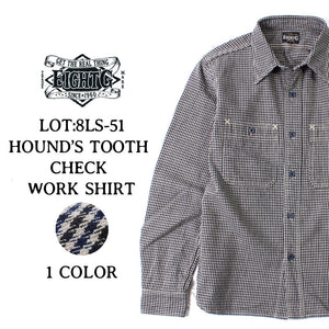 Eight-G Lot,8LS-51 Long Sleeve Houndstooth Work Shirt