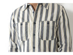 Load image into Gallery viewer, Eight-G Lot,8LS-59 3oz Ctton Linen Stripe Work Shirt
