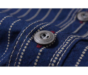 Eight-G Lot,8SS-19 Wabash Stripe Short Sleeve Work Shirt