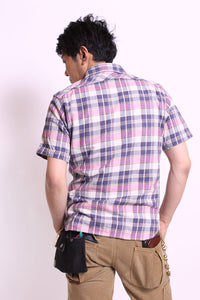 Eight-G Lot,8SS-24 Madras Check Short Sleeve Work Shirt