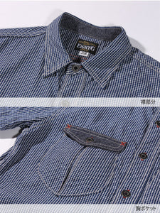 Eight-G Lot,8SS-25 Gingham Check Short Sleeve Work Shirt