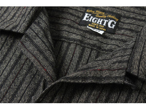 Eight-G Lot,8SS-32 Schonherr Covert Stripe Open Collar Shirts