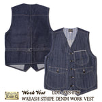 画像をギャラリービューアに読み込む, Eight-G Lot,8VS-07W Wabash Stripe Denim Work Vest
