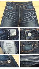 画像をギャラリービューアに読み込む, Eight-G Lot,602-RV Vintage Style 15oz Tight Fit Jeans(Weathered)
