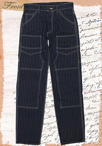 Eight-G Lot,8WK-04 Double Knee Wabash Stripe Painter's Pants