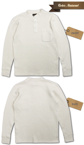 Eight-G Lot,8LT-TMHL Henley Neck Longsleeve Thermal Shirt